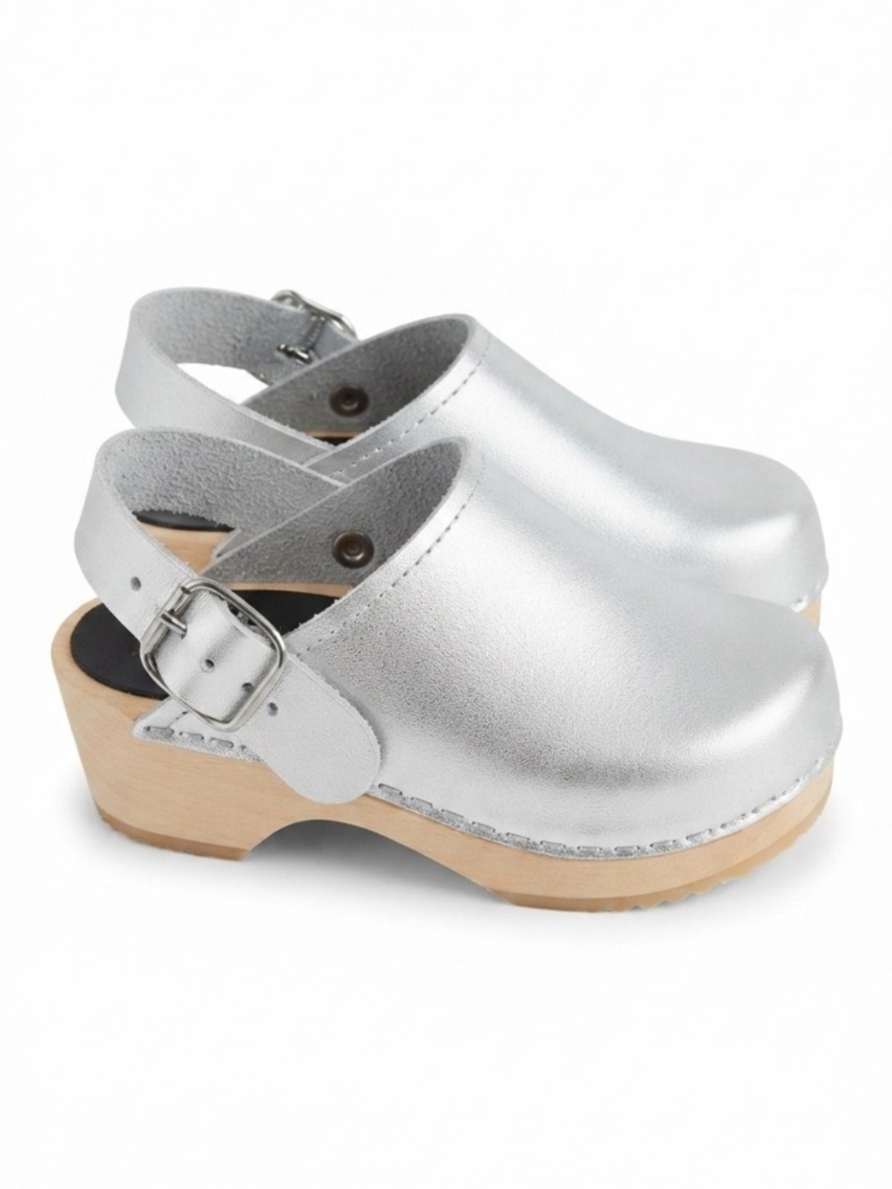 CAPE CLOGS CHILDREN'S CLOGS SILVER METALLIC